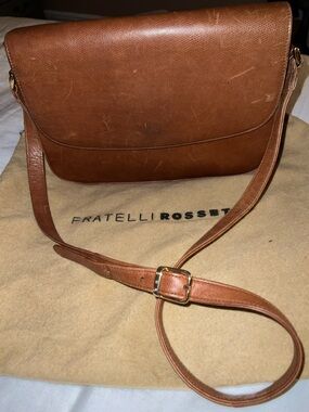 Fratelli Rossetti Cognac Brown Leather vintage Shoulder Bag